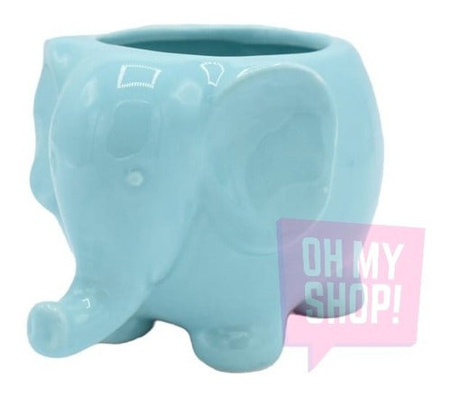 OMS Ceramic Design Planter Elephant African - Trunk Down 20