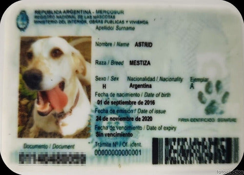 Ushindi Pet DNI Card for Dogs and Cats 0