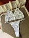 Adjustable Lycra and Lace Bralette Top with Thong Set 1