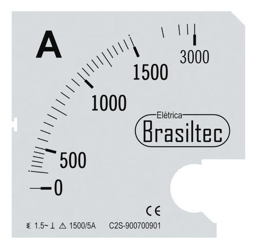 Kit C/ 45 Escala 1500/5 Para Amperimetro Brasiltec 96mm 0