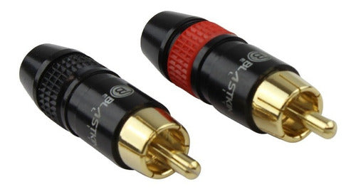 Blastking Set X 2 Plug RCA Metalicos Para Armar Cables De Audio 0