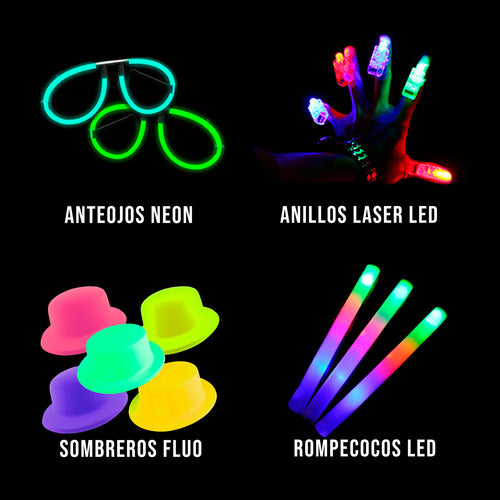 Combo Luminous LED Neon Glow Party Kit for 100 People 240 Items 4
