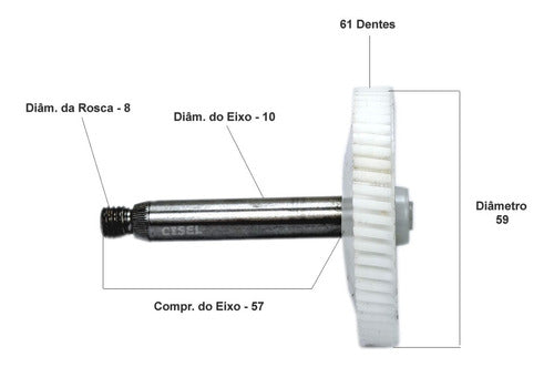 Engrenagem Para Limpador De Parabrisa S-10 C/ 61 Dentes (31) 1