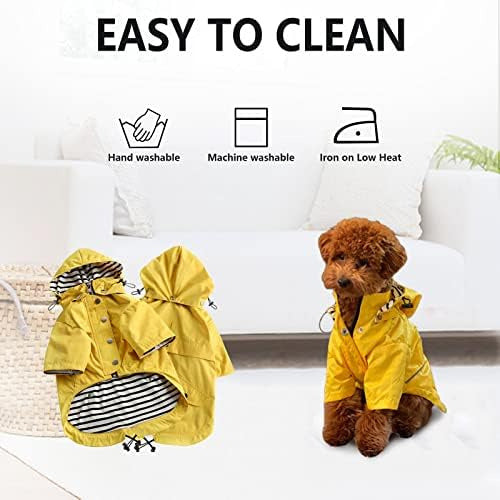 Capa De Chuva Para Cães Com Zíper E Botões Refletivos, Resis 6