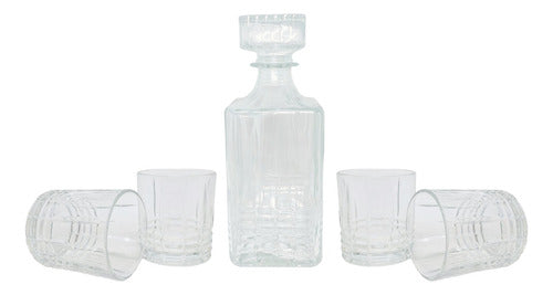 The Kitchen Elements Whisky Set 5 Pieces | Decanter + 4 Cut Glasses 0