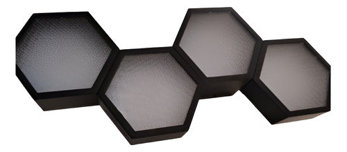 Paco Luz Plafon Hexagono Negro Panal Aluminio Led Incorporado Moderno 0