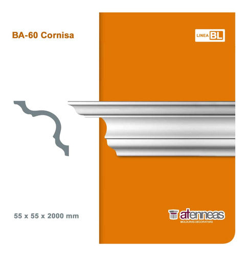 Atenneas Moldura Telgopor Bliss BA60 for Ceiling and Wall 2