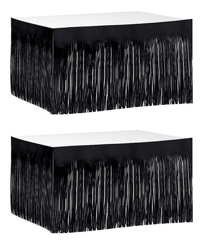 Cortinas Tinsel Negro, 74x183 Cm Para Mesas Rectangulares 0