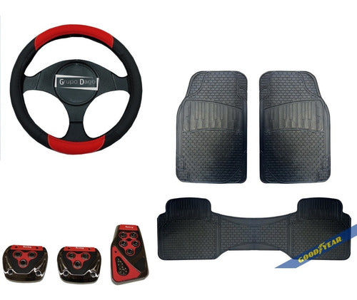 Goodyear Car Mat Steering Wheel Pedal Kit for Cruze 0