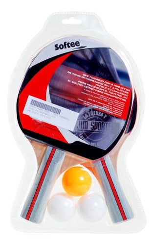 Set of 2 Ping Pong Paddles and 3 Softee Balls - Dynamic Set 1