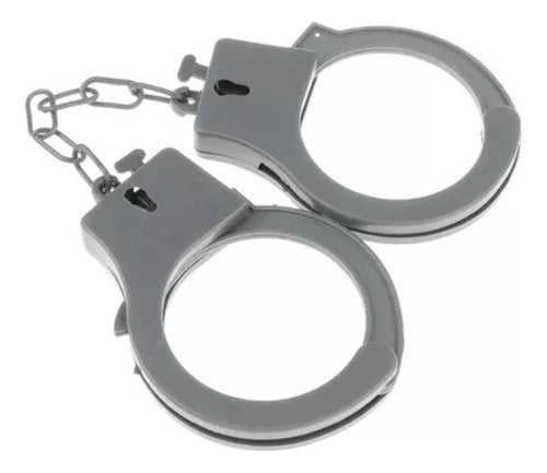 T69Congreso Metal Handcuffs with Key - Police Costume Accessory 0