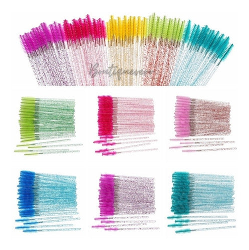 Boutiquevero Glitter Disposable Brushes X 50 Units Eyelash Extension 0