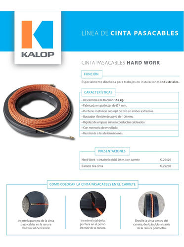 Kalop Hard Work 20 Meters Helical PVC Cable Puller 2