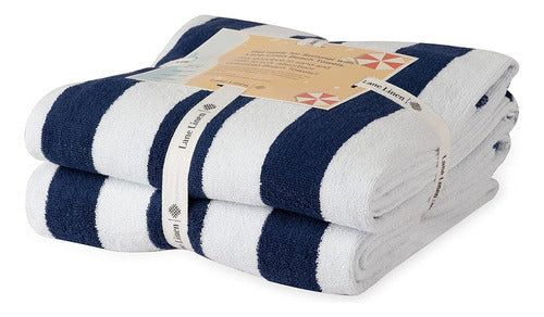 Lane Linen 100% Cotton Beach Towel, Set of 2 1