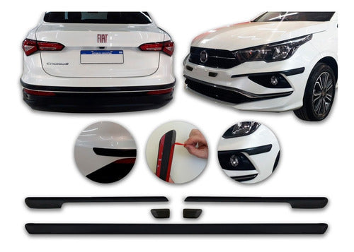 Kenny Fiat Cronos 2018/22 Bumper Deflectors with Red Trim 6