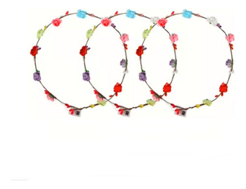 Party Hippie Multicolor Led Flower Headband 0