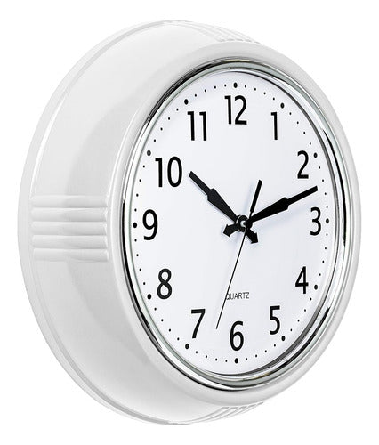 Bernhard Products Retro Wall Clock 12 Inches Kitchen White 0