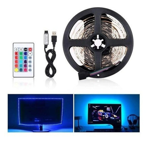RGB 5050 3m LED Strip with Remote Control - USB Connection TV PC 6