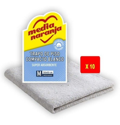 Compact White Medium Orange Floor Cloth M x 10 Units 0