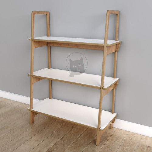 Scandinavian Nordic Low Oak Bookcase Shelf by El Gato que Piensa 3