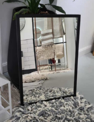 Iron Frame Mirror 70x60 in Rectangular Unique Size by Brufau 1