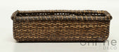 Rectangular Rattan Organizer Basket Tray with 6 Divisions Woven 1