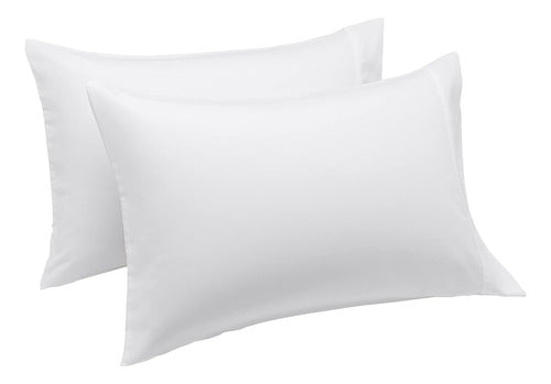 Hiper Blanco Funda De Almohada 50x70 Lisas Super Suave 180 Hilos Pack X 2 0