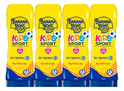 Banana Boat Kids Solar Sport Sunscreen SPF 50 X180ml X4 Un 0