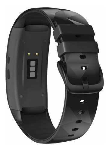 NotoCity Compatible With Samsung Gear Fit2 Pro Bands Replacement Silicone Band For Samsung Gear Fit2 / Gear Fit 2 Pro Smartwatch (Black-Black, Small) 0