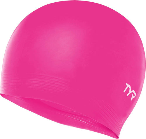 TYR Pink Fluorescent Latex Swim Cap 0