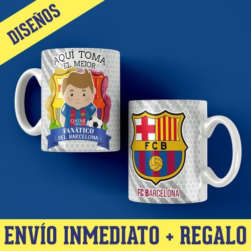 Diseños Plantillas Tazas Aqui Toma Fan Barcelona Sublimación 1