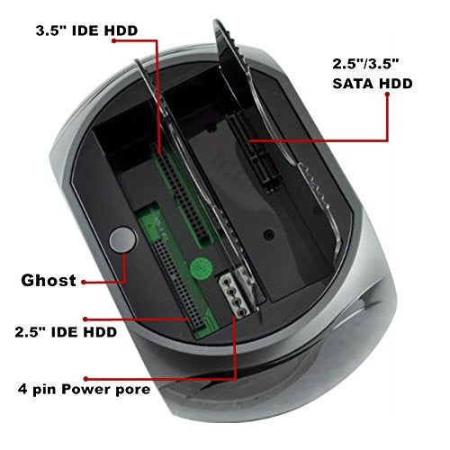 Sisun ® 2.5 /3.5 Ide Sata Hdd Docking Station + Card Reader Hub 3