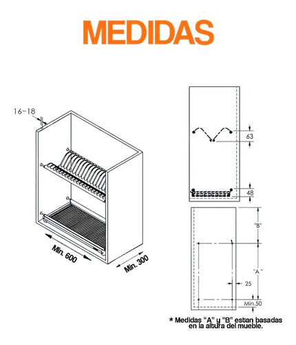 BRZ 60 Cm Stainless Steel Plate Rack for Cabinet Module 4