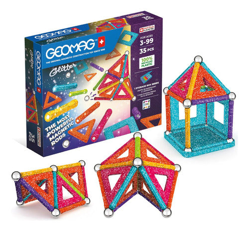 Geomag Glitter Construction Set with Magnets - 35 Pieces 0