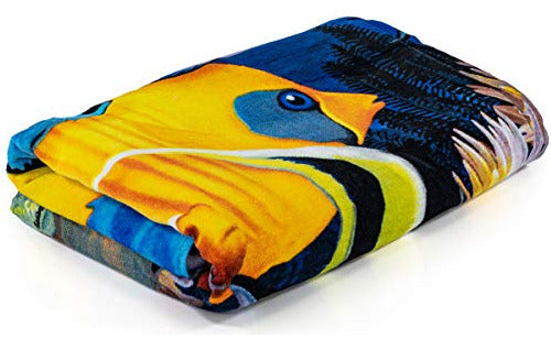 Dawhud Direct Tropical Fish Cotton Beach Towel 1