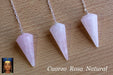 Natural Rose Quartz Pendulum - 6 Faceted Sides - 4.0 Cms 7