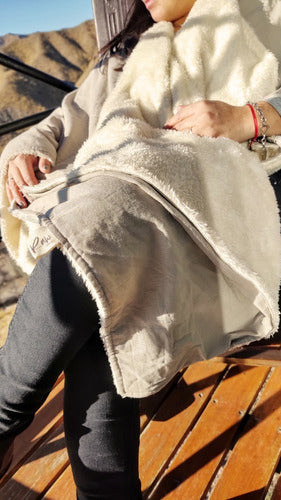 Soft Reversible Tusor/Lambswool Hearth Blanket 140x140 cm Cotton Raw Deco 4