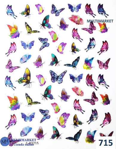 Self-Adhesive Nail Stickers - Butterflies - Nail Art 51