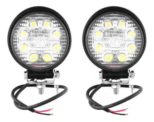 Universal Spot 27W Kit X2 Round Auxiliary Lights 9 LED 0