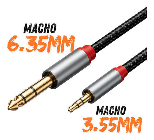 Cable Audio Plug Jack Macho Guitarra Estereo 6.35mm A 3.55mm 1