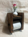 Rustic Solid Pine Wood Toilet Paper Holder with Small Shelf 1
