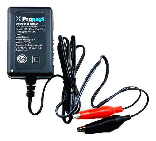 Pronext Automatic Gel Battery Charger 12V 1.4A for 7Ah 9Ah 5Ah Motorcycles 0