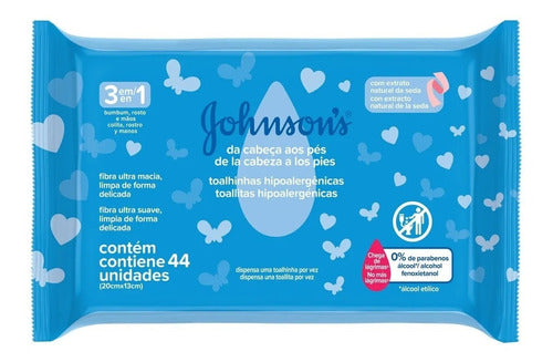 Johnson's Wet Wipes From Head to Toe x44 Units 0