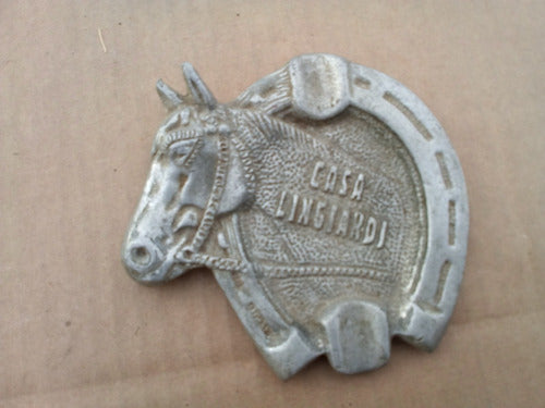 Antiguo Cenicero Casa Lingiardi Herradura Caballo Aluminio 0