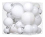 Prextex White Christmas Ball Ornaments - 36 Pieces - 4/6/8cm - White 1