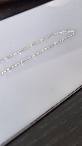 925 Sterling Silver Fine Chain with Beads 5