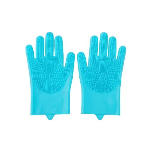 World Tech Silicone Dishwashing Gloves with Integrated Sponge 3