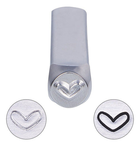 Sello De Golpe Para Cuero Metal Madera Corazon 6mm 1u 0