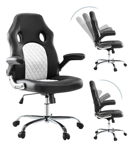 ~? Jhk 3-9-7 Gaming Office Desk Chair, Blanco + Negro 0