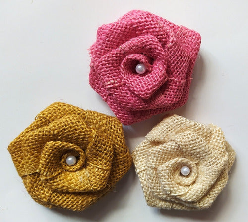 Mis Ideas Pintadas Rustic Handmade Burlap Flowers - 20 Units 4